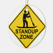 Paddleboarding Zone Road Sign Keramisch Ornament (Links)