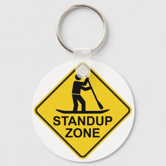 Paddleboarding Zone Road Sign Sleutelhanger (Voorkant)