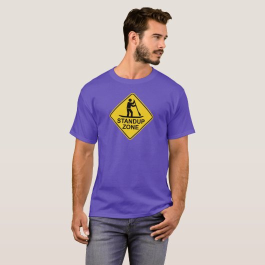 Paddleboarding Zone Road Sign T-shirt (Voorkant volledig)