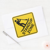 Paddleboarding Zone Road Sign Vierkante Sticker (Envelop)