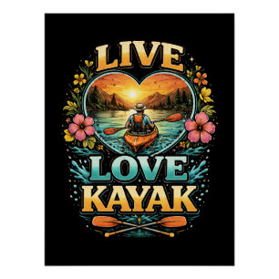 Paddleer de Zonsondergang in Perfect Poster