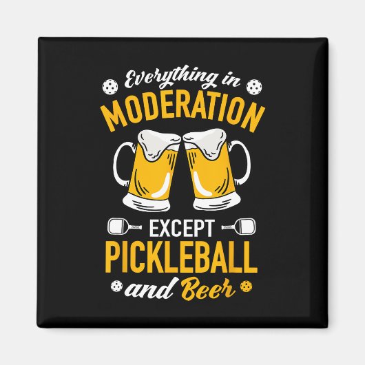 Paddlell Tennis - Dminton Beer Mok Picklell en BE Magneet (Voorkant)