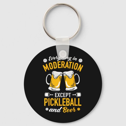 Paddlell Tennis - Dminton Beer Mok Picklell en BE Sleutelhanger (Voorkant)