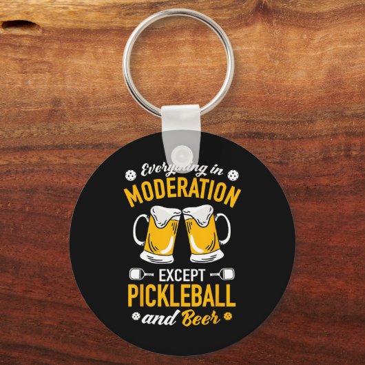 Paddlell Tennis - Dminton Beer Mok Picklell en BE Sleutelhanger (Voorkant)