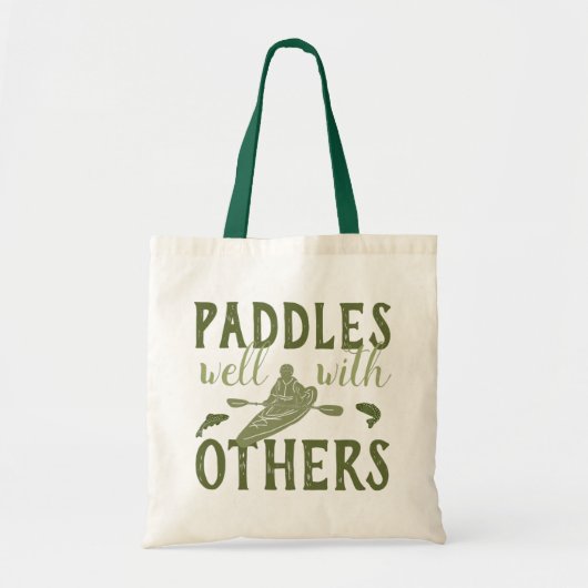 Paddles goed met anderen... Sage Green Kayak Tote Bag (Voorkant)