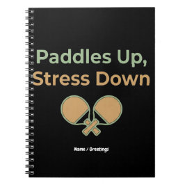 Paddles Omhoog Stress Omlaag Retro Sport Esthetiek Notitieboek