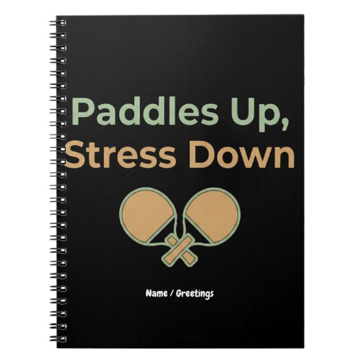  Paddles Up Stress Down Retro Sport Aesthetic Notitieboek (Voorkant)