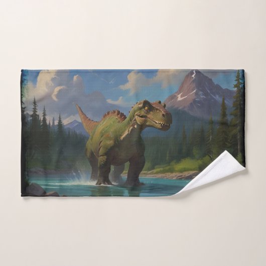 Paddling Brontosaurus & River Fun Bad Handdoek (Handdoek)