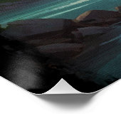 Paddling Brontosaurus & River Fun Perfect Poster (Hoek)