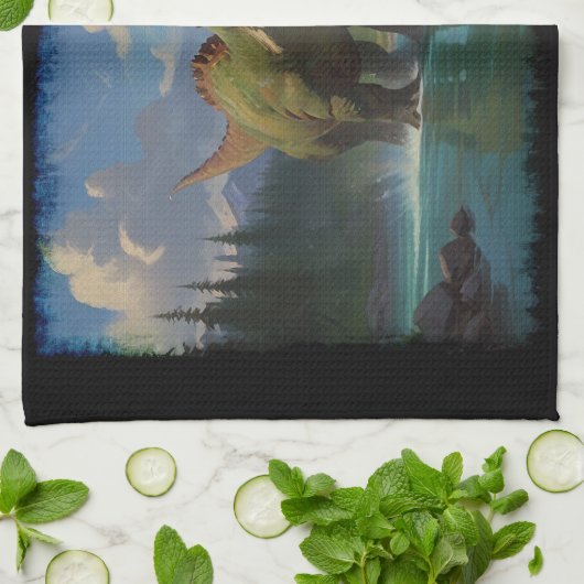 Paddling Brontosaurus & River Fun Theedoek (Gevouwen)