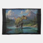 Paddling Brontosaurus & River Fun Theedoek (Horizontaal)