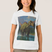 Paddling Brontosaurus & River Fun Tri-Blend Shirt (Voorkant)