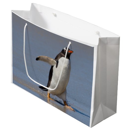 Paddling Gentoo Geschenktas Groot Cadeauzakje (Voorkant Gekanteld)