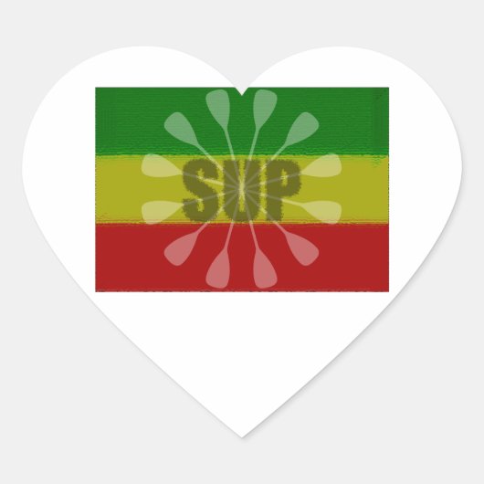 Paddling opstaan, Paddle Twirl Hart Sticker (Voorkant)