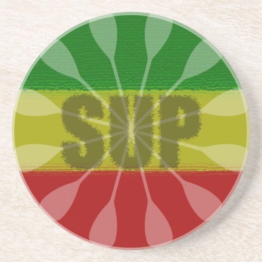 Paddling opstaan, Paddle Twirl Zandsteen Onderzetter (Voorkant)