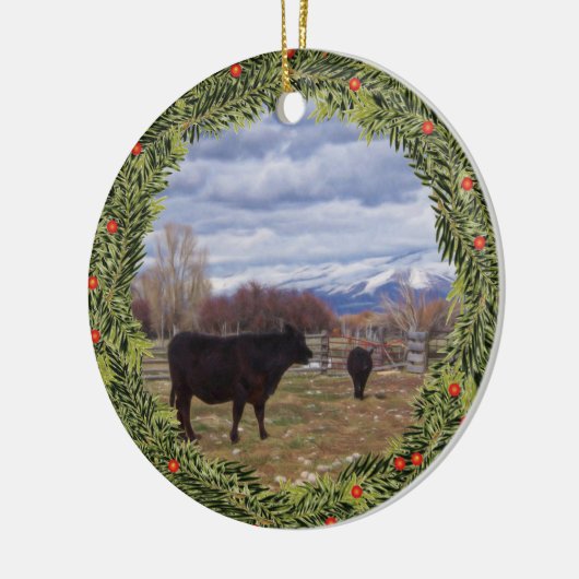 Paddock Cattle Keramisch Ornament (Links)