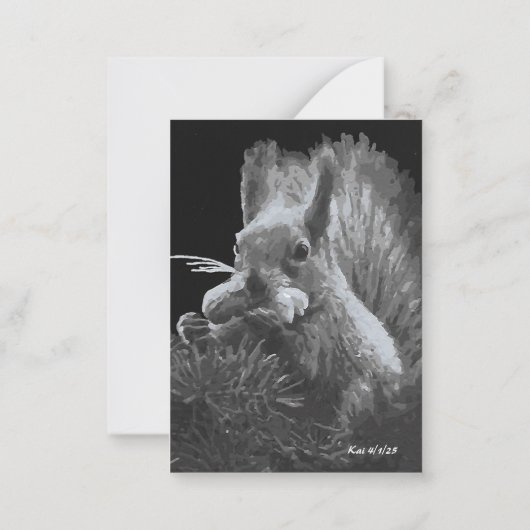 Paddy Cake, Eekhoorn Bladwijzer Notitiekaartje (Achterkant)