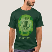 Paddy Cat Shamrocks St Patrick's Cat Monogrammed T-shirt (Voorkant)