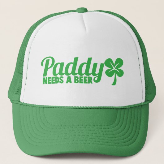 PADDY heeft een biertje nodig! St Patricks dag dra Trucker Pet (Voorkant)