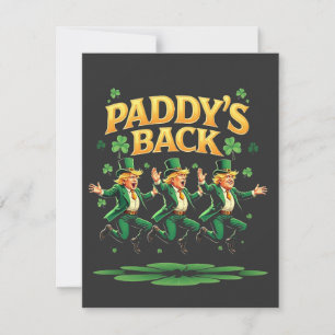 Paddy is terug Grappige Trump St. Patrick-dag Luip Bedankkaart