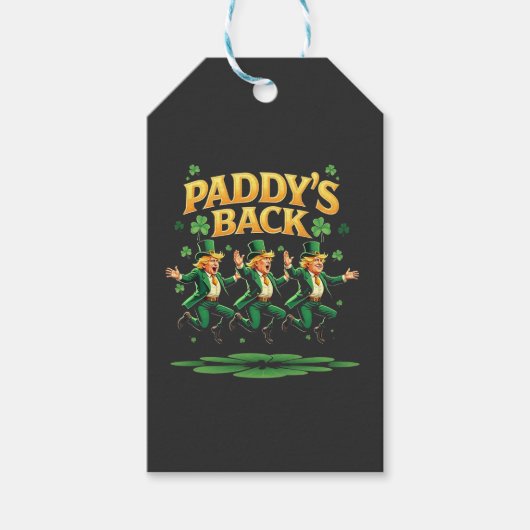 Paddy is terug Grappige Trump St. Patrick Dag Luip Cadeaulabel (Voorkant)