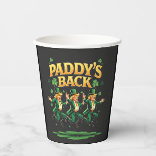 Paddy is terug Grappige Trump St. Patrick Dag Luip Papieren Bekers