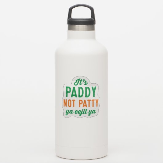 Paddy niet Patty St. Patrick's Day grappig Sticker (Waterfles)