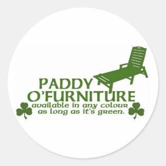 Paddy O Meubels - Grappig Iers Ontwerp - St Patric Ronde Sticker