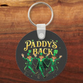 Paddy's Back Funny St Patrick's Day Trump-onderste Sleutelhanger (Voorkant)