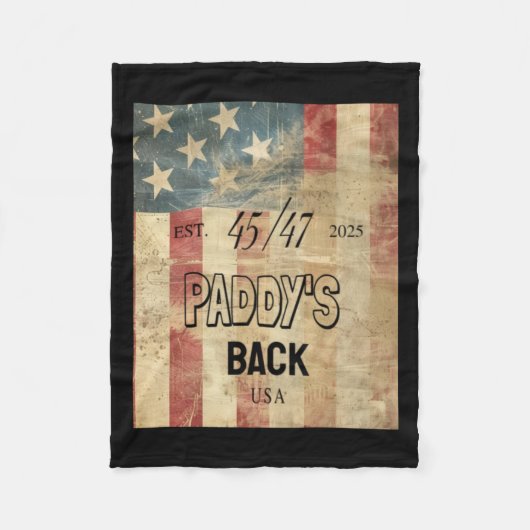 Paddy's Back Funny Trump2 Fleece Deken (Voorkant)