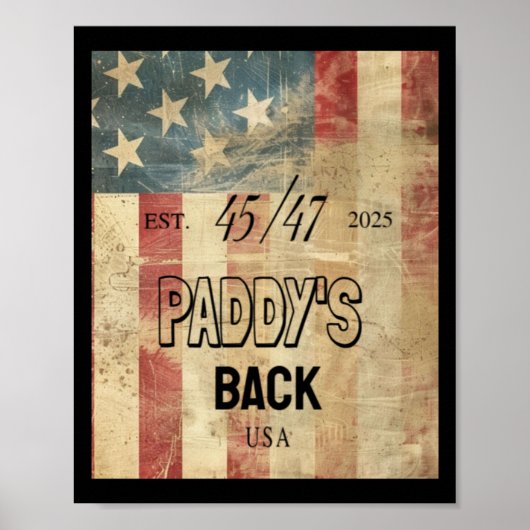 Paddy's Back Funny Trump2 Poster (Voorkant)