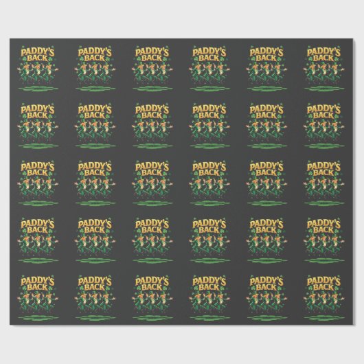 Paddy's Back Funny Trump St Patrick Day Leopard Cadeaupapier (Vlak)