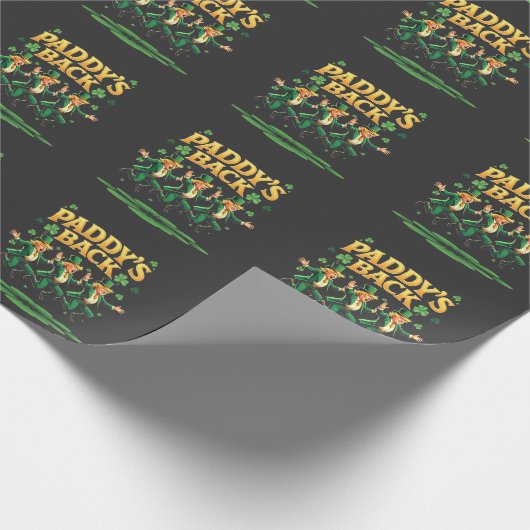 Paddy's Back Funny Trump St Patrick Day Leopard Cadeaupapier (Hoek)