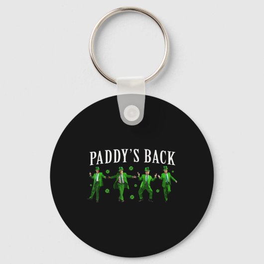 Paddys Back Funny Trump St Patricks Day Ierse schi Sleutelhanger (Voorkant)