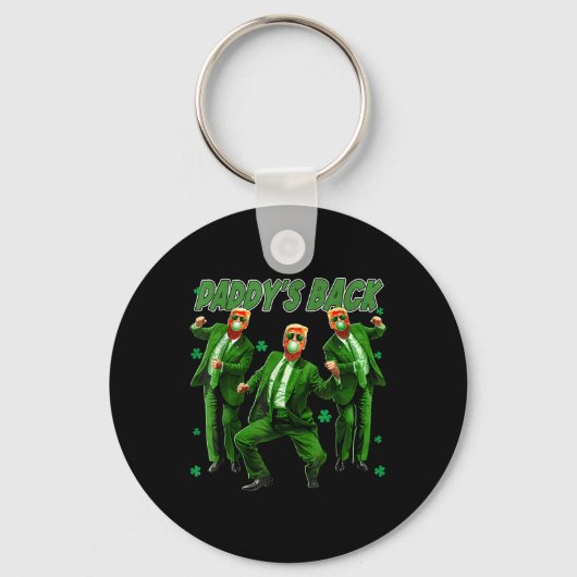 Paddys Back Funny Trump St Patricks Day Ierse schi Sleutelhanger (Voorkant)