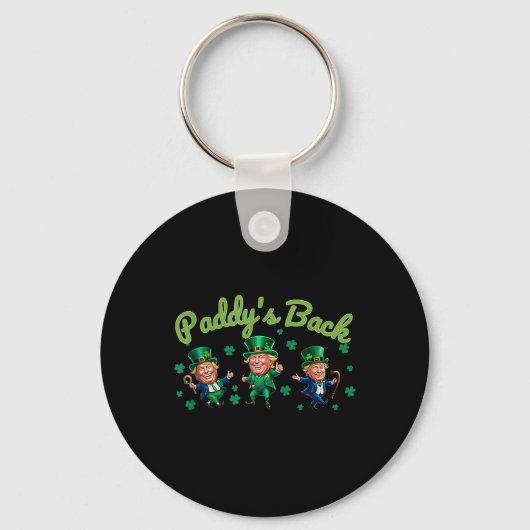 Paddys Back Funny Trump St Patricks Day Ierse schi Sleutelhanger (Voorkant)