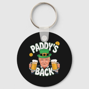 Paddy's Back Funny Trump St. Patrick's Day Shamroc Sleutelhanger