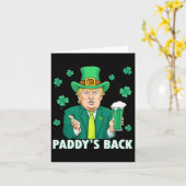 Paddy's Back Funny Trump St Patrick's Day Shamrock Kaart (Gele Bloem)