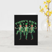 Paddy's Back St Patricks Day Grappig Trump dansen Kaart (Gele Bloem)