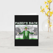 Paddy's Back St Patricks Day Grappig Trump Leprech Kaart (Gele Bloem)