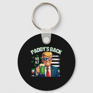 Paddy's Back Trump 45 47 Ierse Amerikaanse vlag St Sleutelhanger
