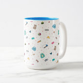 Paddy's favorieten cuppa - art van Irina Kolb Tweekleurige Koffiemok (Voorkant rechts)