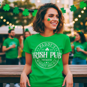 Paddy's Irish Pub Green and White St Patrick's Day T-shirt