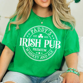 Paddy's Irish Pub Green and White St Patrick's Day T-shirt
