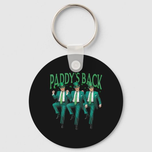 Paddys terug dansen Trump St Patricks Day Ierse sh Sleutelhanger (Voorkant)