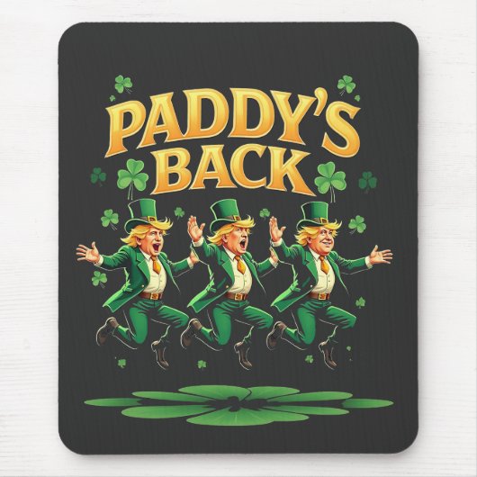 Paddy's terug grappige Trump St Patrick Dag Luipaa Muismat (Voorkant)