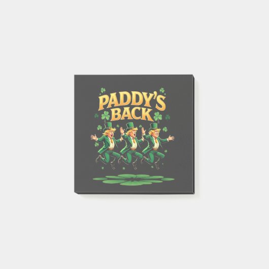 Paddy's terug grappige Trump St Patrick Dag Luipaa Post-it® Notes (Voorkant)