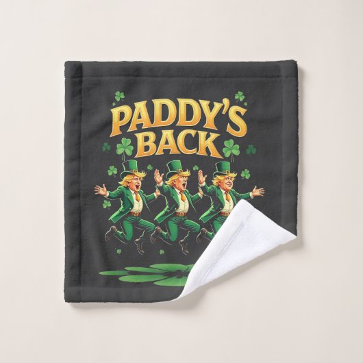 Paddy's terug grappige Trump St Patrick Dag Luipaa Washandje (Wasdoekje)