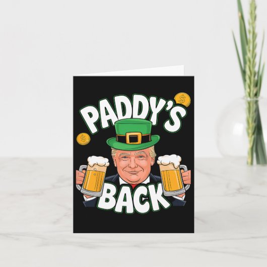 Paddy's terug grappige Trump St. Patrick's Day Sha Kaart (Voorkant)