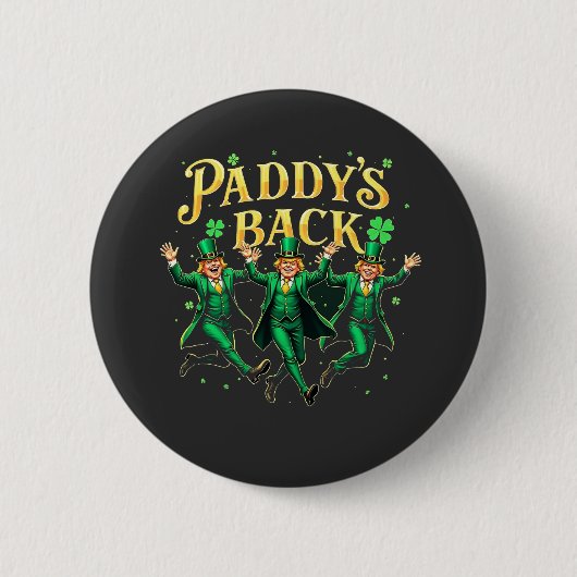 Paddy's terug St. Patrick's Day Trump dansen Ronde Button 5,7 Cm (Voorkant)
